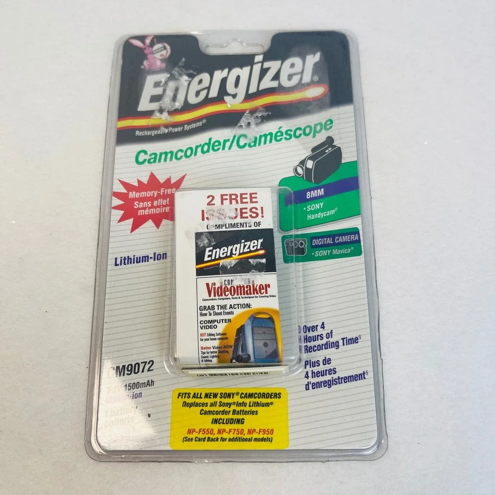 Energizer Camcorder Battery CM9072 Sony NP-F550 NP-F750 NP-F950 Lithium-Ion NEW